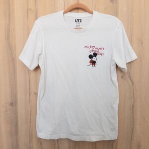 Uniqlo UT Jeffrey Brown Mickey Mouse T-Shirt Size S White School Days Graphic